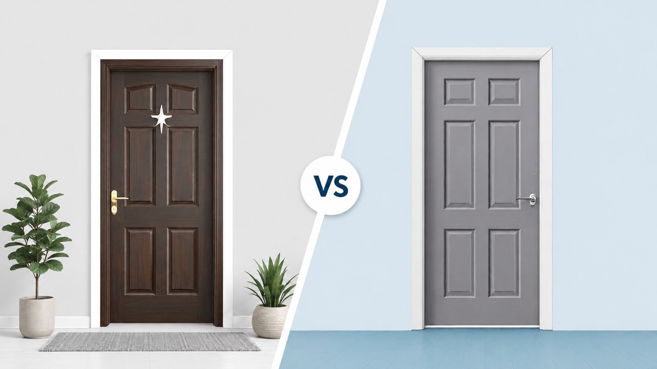 مقارنة بين الأبواب المفصلية الألمنيوم وأبواب uPVC