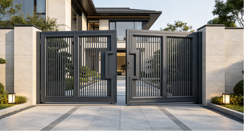 Portail en aluminium ouvragé pour villa