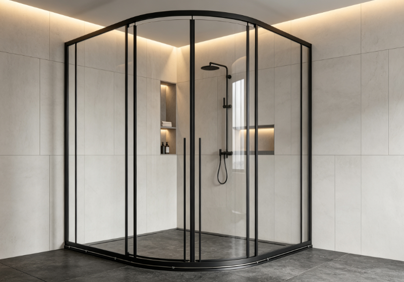 Cabine de douche arrondie